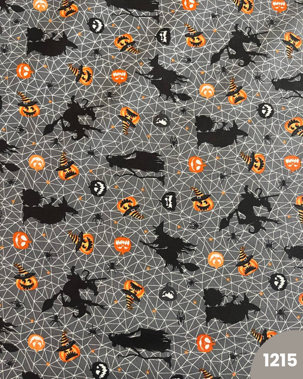 COTONE 100% - 1215 HALLOWEEN FONDO GRIGIO