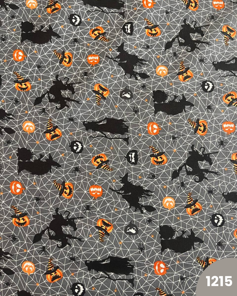 COTONE 100% - 1215 HALLOWEEN FONDO GRIGIO