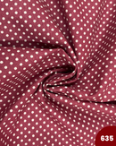 COTONE 100% - 635 POIS BIANCO FONDO BORDEAUX