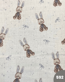 MUSSOLA DI COTONE - 592 CONIGLIETTO FIOCCHETTI CELESTE