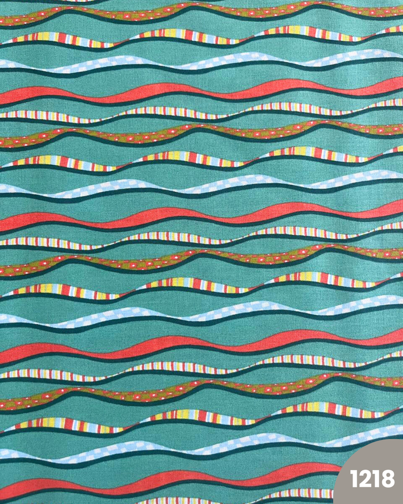 COTONE 100% - 1218 ONDE FONDO VERDE