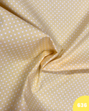 COTONE 100% - 636 POIS BIANCO FONDO GIALLINO