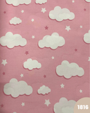 COTONE 100% - 1816 NUVOLE FONDO ROSA