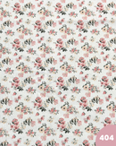 COTONE 100% - 404 FIORI ROSA CON FOGLIE VERDI