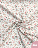 COTONE 100% - 404 FIORI ROSA CON FOGLIE VERDI