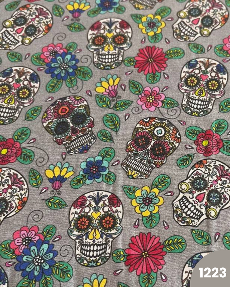 COTONE 100% - 1223 TESCHIO FONDO GRIGIO