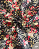 COTONE 100% - 1224 FIORI FONDO NERO