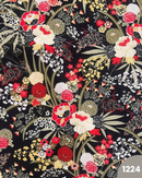 COTONE 100% - 1224 FIORI FONDO NERO