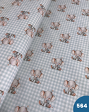 COTONE 100% - 564 ELEFANTINO FONDO QUADRETTINI VERDE ACQUA