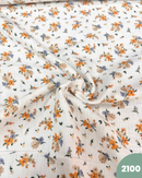 MUSSOLA DI COTONE - 2100 FIORELLINI ARANCIO