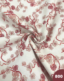 COTONE ARREDAMENTO A METRAGGIO  - 800 FIORI ROSSI