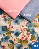 COTONE ARREDAMENTO - 709 FIORI BLU E ROSA
