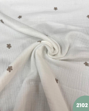 MUSSOLA DI COTONE - 2102 FIORELLINO GRIGIO