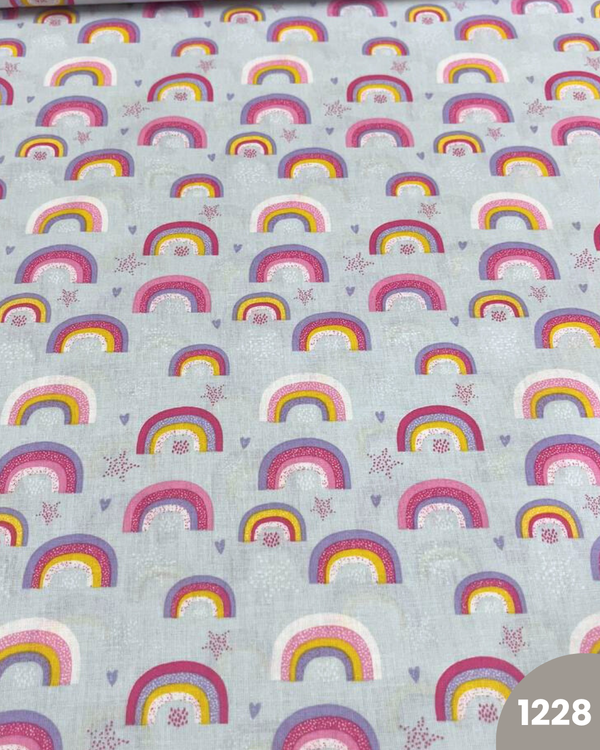 COTONE 100% - 1228 ARCOBALENO FONDO CELESTE