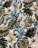 COTONE ARREDAMENTO - 1913 FOGLIE VERDI E AZZURRE