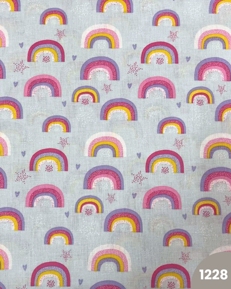 COTONE 100% - 1228 ARCOBALENO FONDO CELESTE