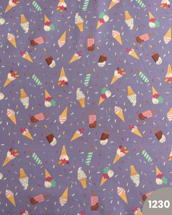 COTONE 100% - 1230 GELATI FONDO LILLA
