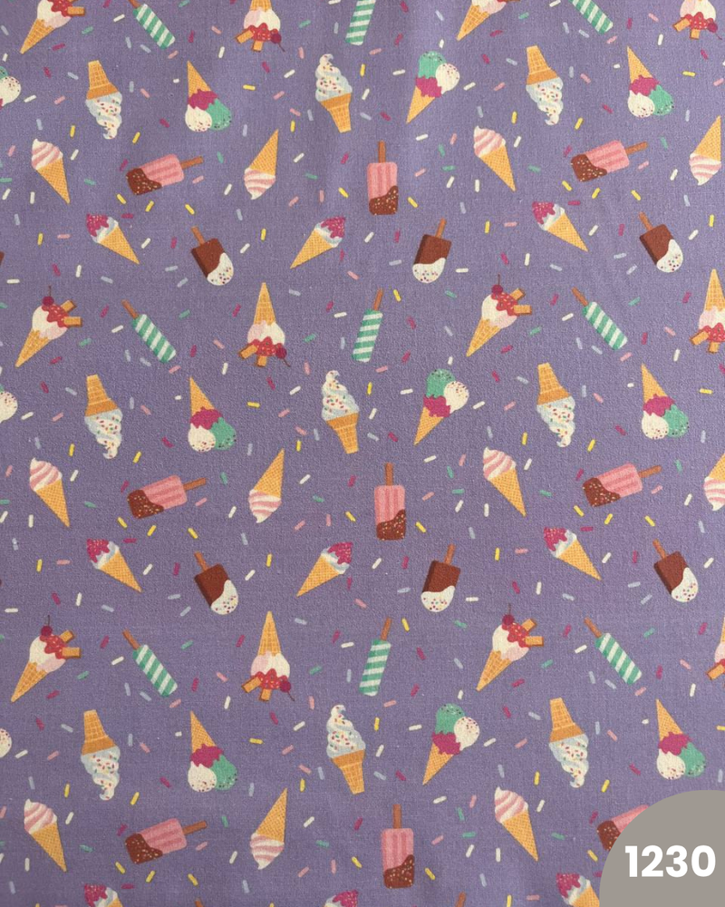COTONE 100% - 1230 GELATI FONDO LILLA