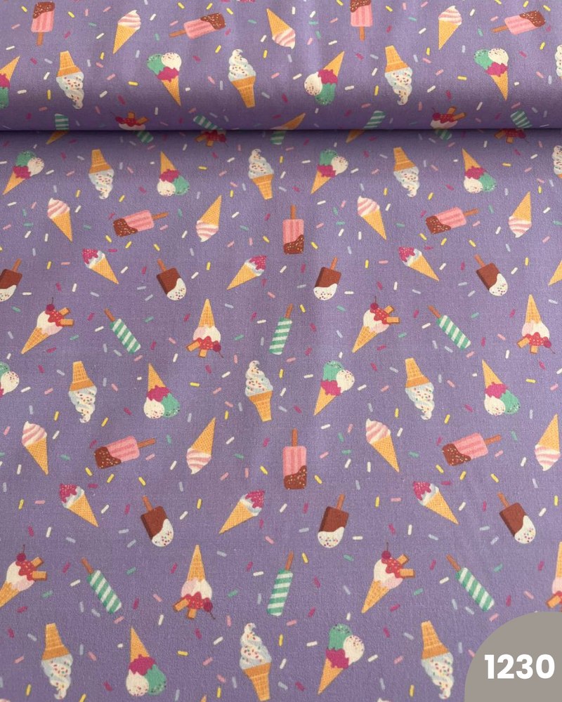 COTONE 100% - 1230 GELATI FONDO LILLA