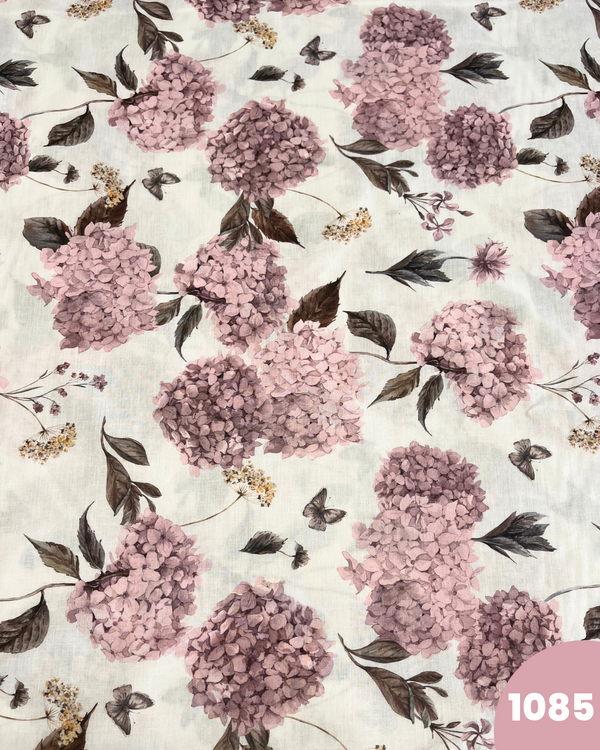 COTONE PERCALLE - 1085 FIORI ROSA ANTICO