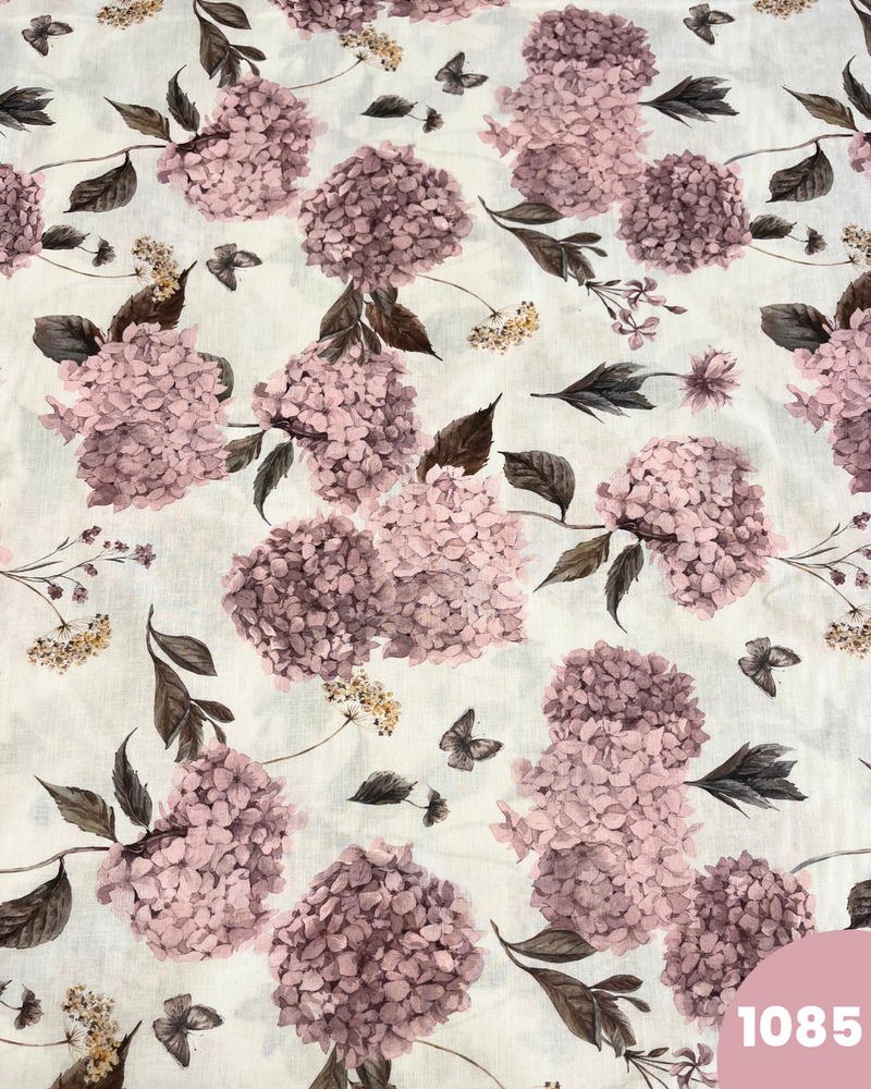 COTONE PERCALLE - 1085 FIORI ROSA ANTICO