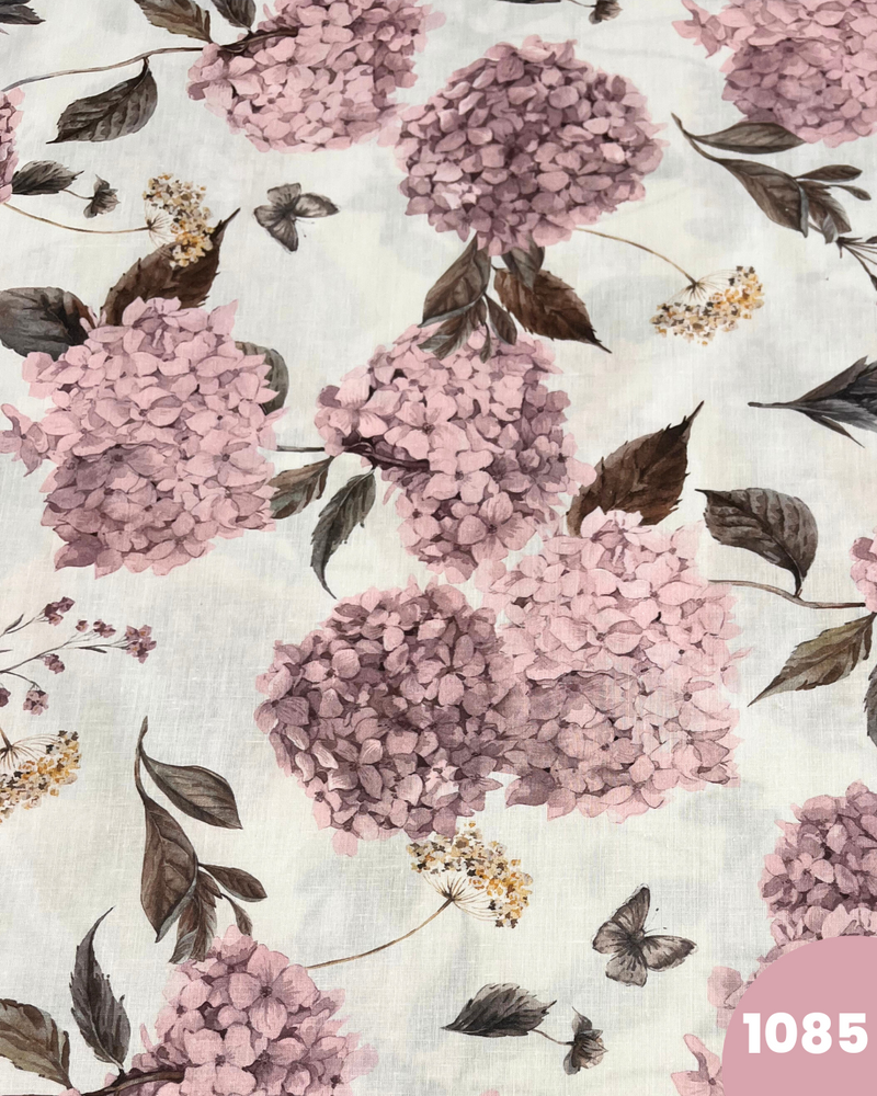 COTONE PERCALLE - 1085 FIORI ROSA ANTICO