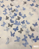 COTONE 100% - 1823 FARFALLE CELESTI E GRIGIE