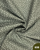 COTONE 100% - 638 POIS BIANCO FONDO VERDE SALVIA