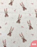 MUSSOLA DI COTONE - 595 CONIGLIETTO FIOCCHETTO ROSA