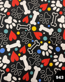 COTONE ARREDAMENTO - 943 OSSA E ZAMPE FONDO NERO