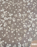 COTONE PERCALLE - 1089 FIORELLINI BIANCHI FONDO TORTORA