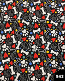 COTONE ARREDAMENTO - 943 OSSA E ZAMPE FONDO NERO