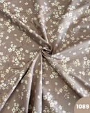 COTONE PERCALLE - 1089 FIORELLINI BIANCHI FONDO TORTORA