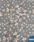 COTONE PERCALLE - 1090 FIORELLINI BIANCHI FONDO CELESTE SCURO