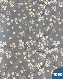 COTONE PERCALLE - 1090 FIORELLINI BIANCHI FONDO CELESTE SCURO