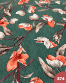 COTONE ARREDAMENTO - 874 FIORI FONDO VERDE