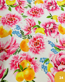 SATIN - 24 FIORI E LIMONI FONDO BIANCO