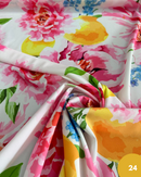 SATIN - 24 FIORI E LIMONI FONDO BIANCO