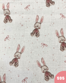 MUSSOLA DI COTONE - 595 CONIGLIETTO FIOCCHETTO ROSA