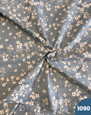 COTONE PERCALLE - 1090 FIORELLINI BIANCHI FONDO CELESTE SCURO