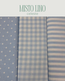 COORDINATO MISTO LINO - CELESTE