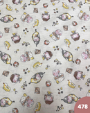 COTONE 100% - 478 PERSONAGGI FONDO RIGHE BEIGE