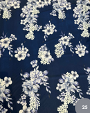 SATIN - 25 FIORE FONDO BLU