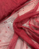 TULLE CON PERLINE BORDEAUX