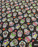 COTONE 100% - 262 TESCHIO MESSICANO FONDO NERO