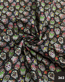 COTONE 100% - 262 TESCHIO MESSICANO FONDO NERO