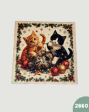 PANNELLO VELLUTO DOPPIATO - 2660 GATTO SFONDO NATALIZIO