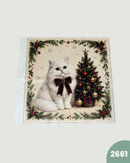 PANNELLO VELLUTO DOPPIATO - 2661 GATTO SFONDO NATALIZIO