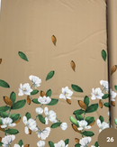 SATIN - 26 FIORE BIANCO DEGRADÈ FONDO BEIGE