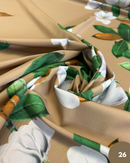 SATIN - 26 FIORE BIANCO DEGRADÈ FONDO BEIGE